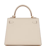 Hermes Kelly Sellier 25 Craie Epsom Gold Hardware