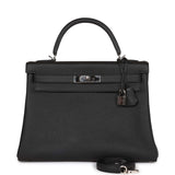Hermes Kelly Retourne 32 Black Togo Palladium Hardware