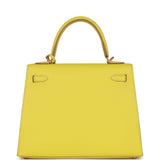 Hermes Kelly 25 Lime Epsom Gold Hardware