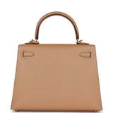 Hermes Kelly Sellier 25 Chai Epsom Gold Hardware