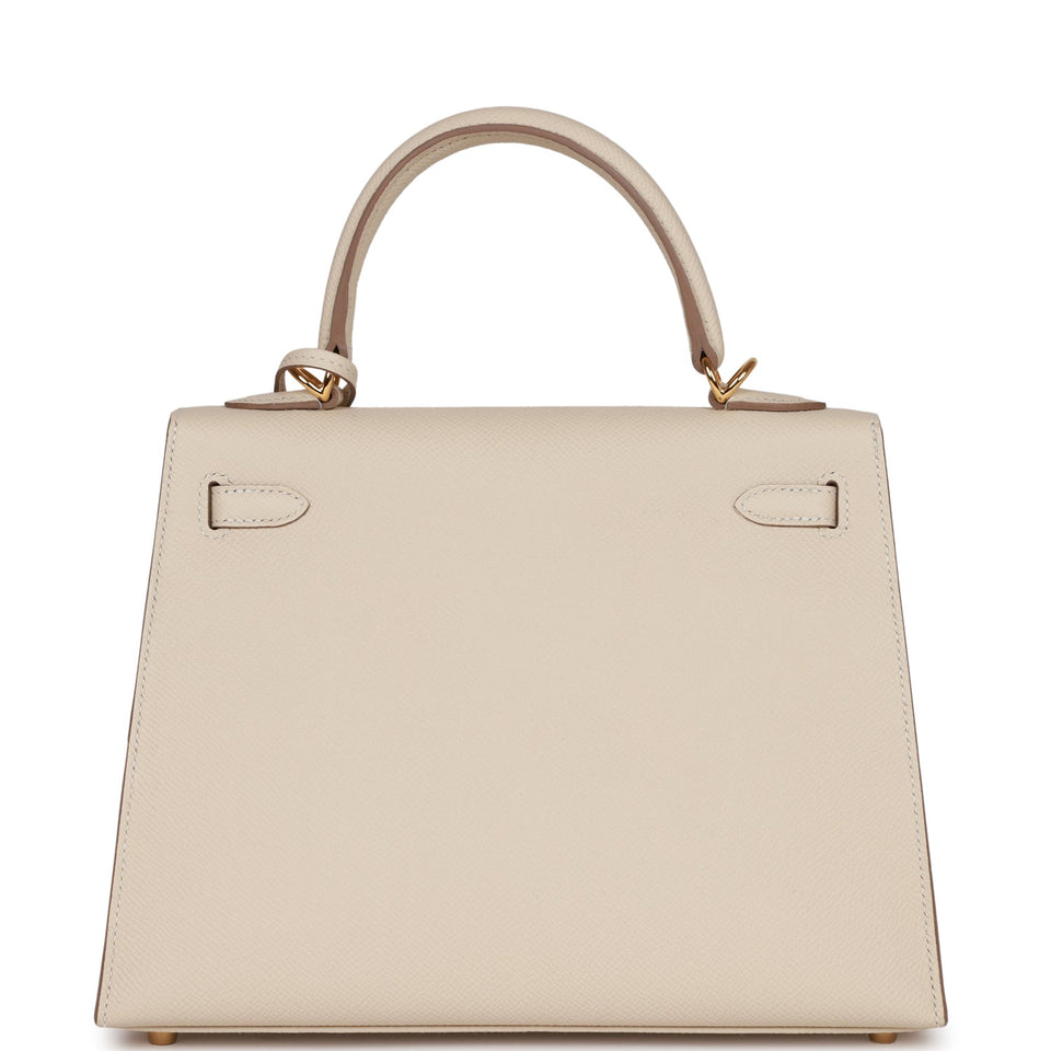 Hermes Kelly Sellier 25 Craie Epsom Gold Hardware