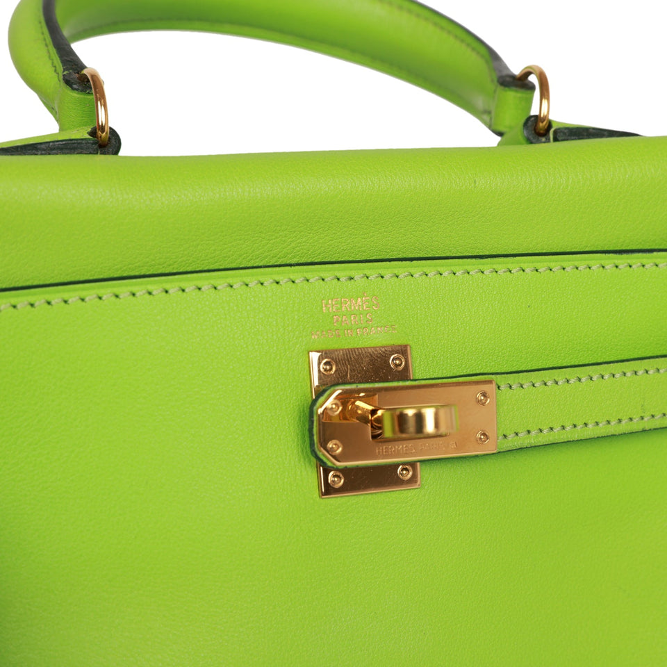 Hermes Kelly Retourne 20 Vert Cru Gulliver Gold Hardware