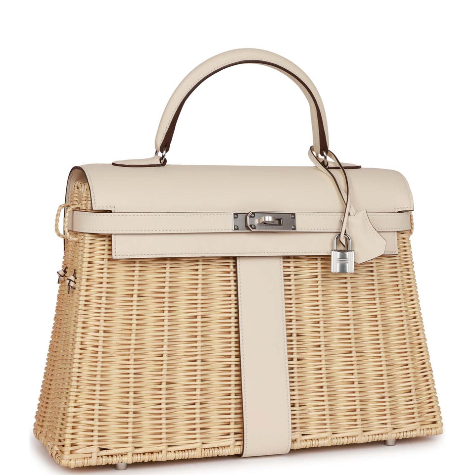 Hermes Picnic Kelly 35 Nata Swift Palladium Hardware