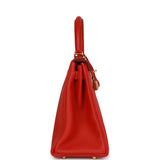 Hermes Kelly Retourne 28 Rouge Casaque Togo Gold Hardware