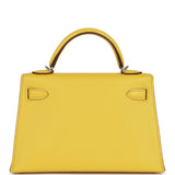 Hermes Kelly Sellier 20 Jaune de Naples Verso Chèvre Palladium Hardware