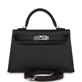 Hermes Kelly Sellier 20 Black Epsom Palladium Hardware