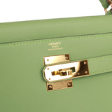 Hermes Kelly Retourne 28 Vert Criquet Evercolor Gold Hardware