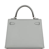 Hermes Kelly Sellier 25 Bleu Glacier Epsom Palladium Hardware