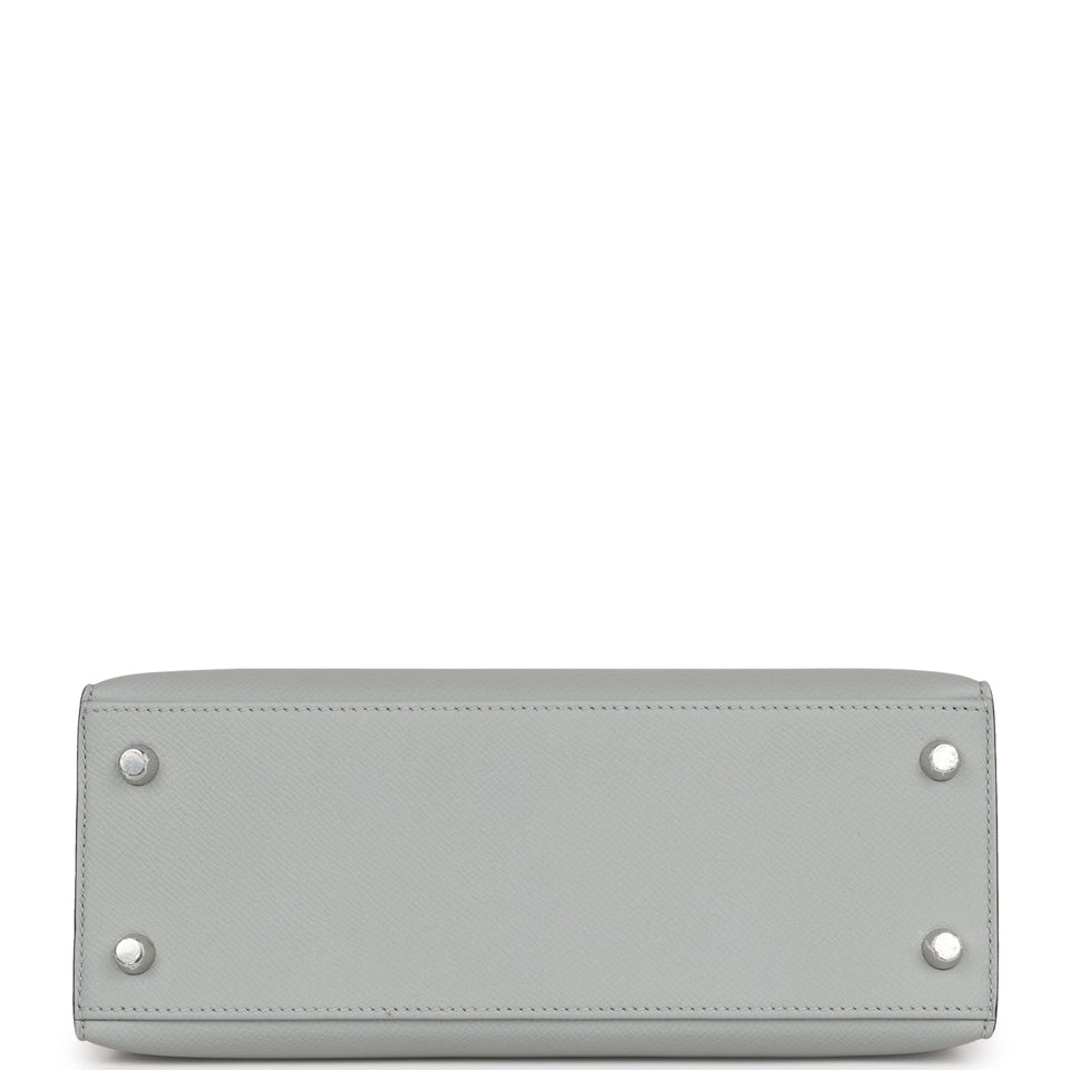 Hermes Kelly Sellier 25 Bleu Glacier Epsom Palladium Hardware