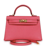 Hermes Kelly Sellier 20 Rose Lipstick Chèvre Gold Hardware