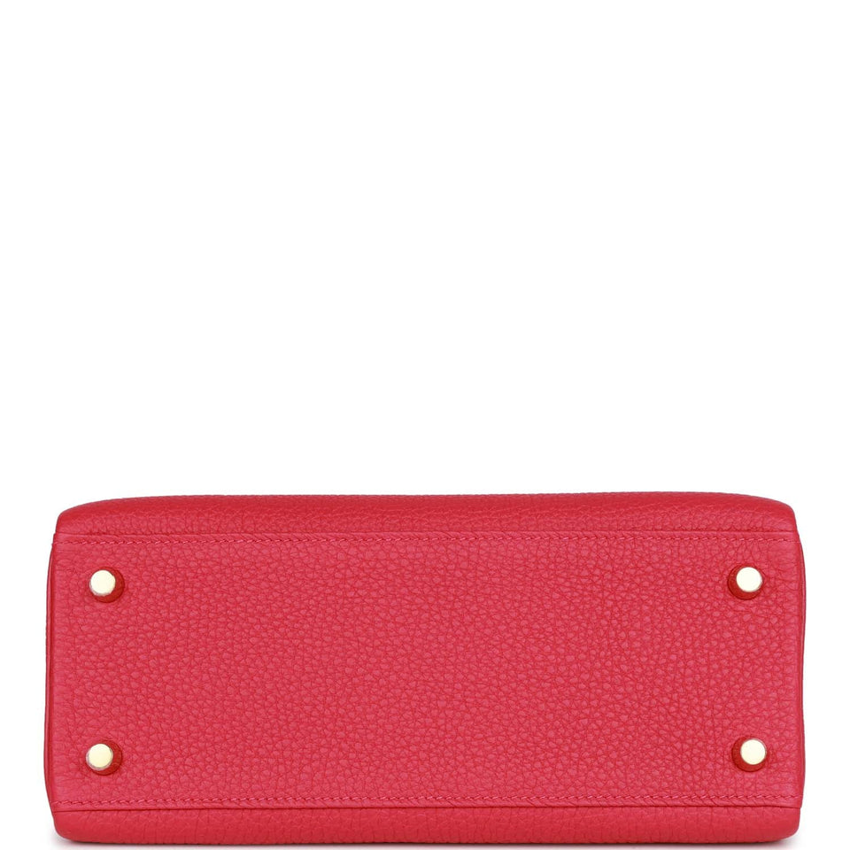 Hermes Kelly Retourne 25 Framboise Togo Gold Hardware
