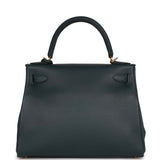 Hermes Kelly Retourne 28 Vert Rousseau Evercolor Gold Hardware