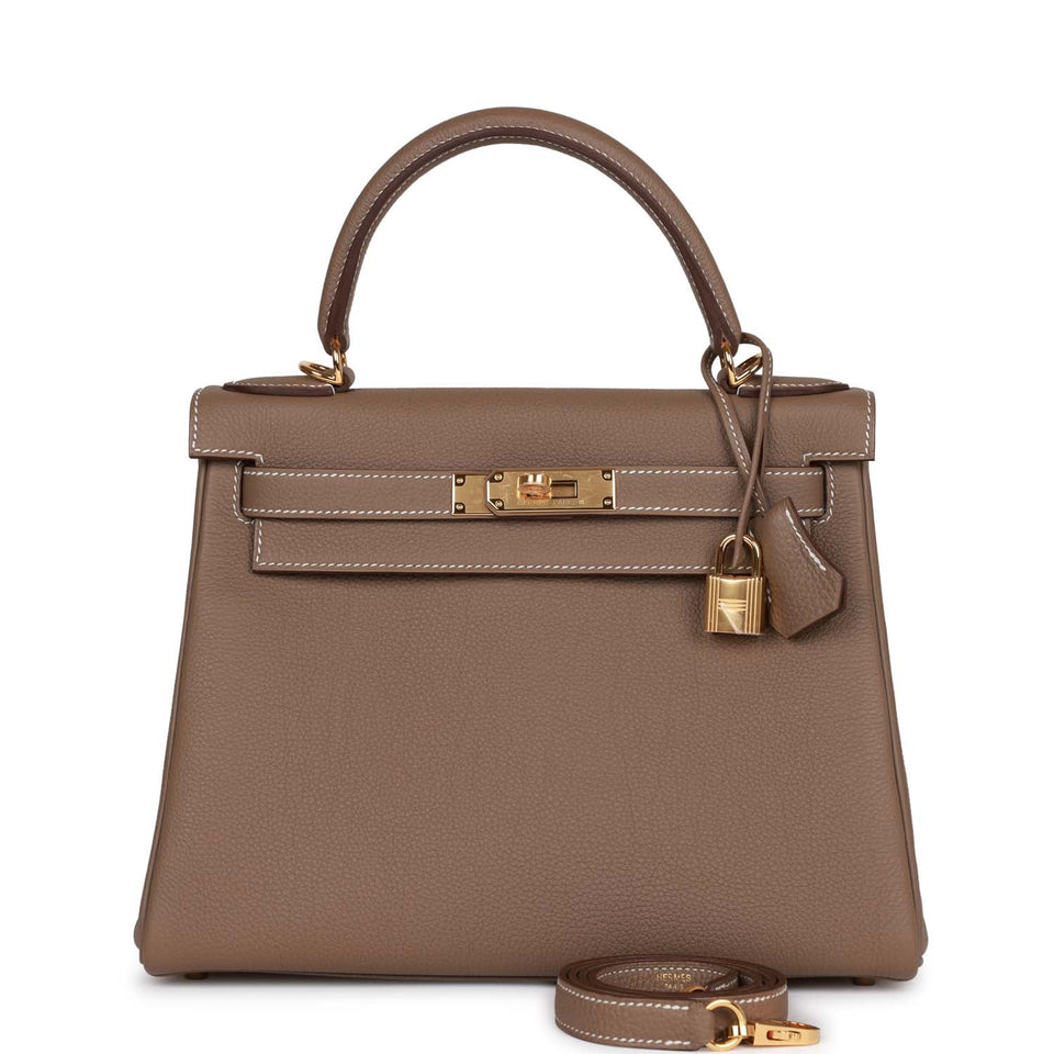 Hermes Kelly Retourne 28 Etoupe Togo Gold Hardware