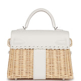 Hermes Mini Picnic Kelly 20 White Swift Palladium Hardware