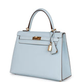 Hermes Kelly Sellier 25 Bleu Brume Epsom Gold Hardware