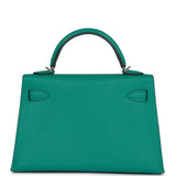 Hermes Kelly 20 Verso Vert Verone Verso Chevre Palladium Hardware