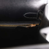 Hermes Kelly Sellier 28 Black Box Gold Hardware