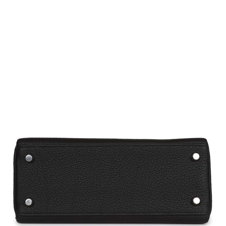 Hermes Kelly Retourne 25 Black Togo Palladium Hardware