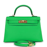 Hermes Kelly Sellier 20 Vert Comics Chevre Gold Hardware