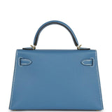 Hermes Kelly Sellier 20 Blue Jean Epsom Gold Hardware