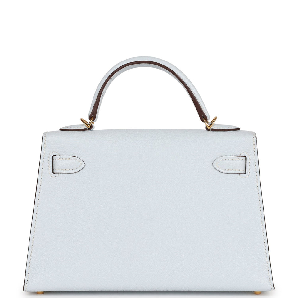 Hermes Kelly Sellier 20 Bleu Brume Chevre Gold Hardware