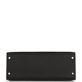 Hermes Kelly Sellier 28 Black Epsom Gold Hardware