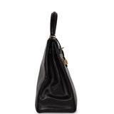 Hermes Kelly 35 Retourne Black Box Gold Hardware