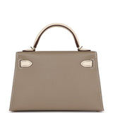 Hermes Special Order (HSS) Kelly 20 Nata and Gris Asphalte Epsom Sellier Gold Hardware