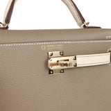 Hermes Special Order (HSS) Kelly 20 Nata and Gris Asphalte Epsom Sellier Gold Hardware