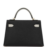 Hermes HSS Kelly Sellier 20 Black and Gris Perle Chevre Mysore Gold Hardware