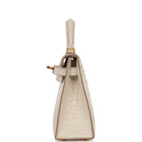 Hermes Kelly Sellier 20 Beton Mate Alligator Gold Hardware