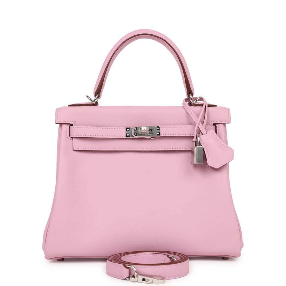 Hermes Kelly Retourne 25 Mauve Sylvestre Swift Palladium Hardware