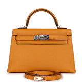 Hermes Kelly Sellier 20 Moutarde Chevre Mysore Palladium Hardware