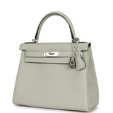 Hermes Kelly Retourne 28 Gris Neve Togo Palladium Hardware