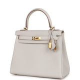 Hermes Kelly Retourne 25 Gris Pale Togo Gold Hardware