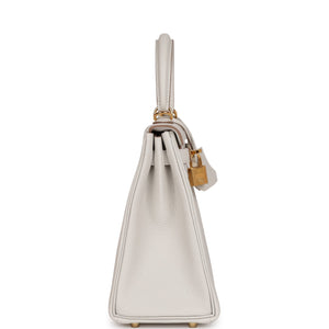 Hermes Kelly Retourne 25 Gris Pale Togo Gold Hardware