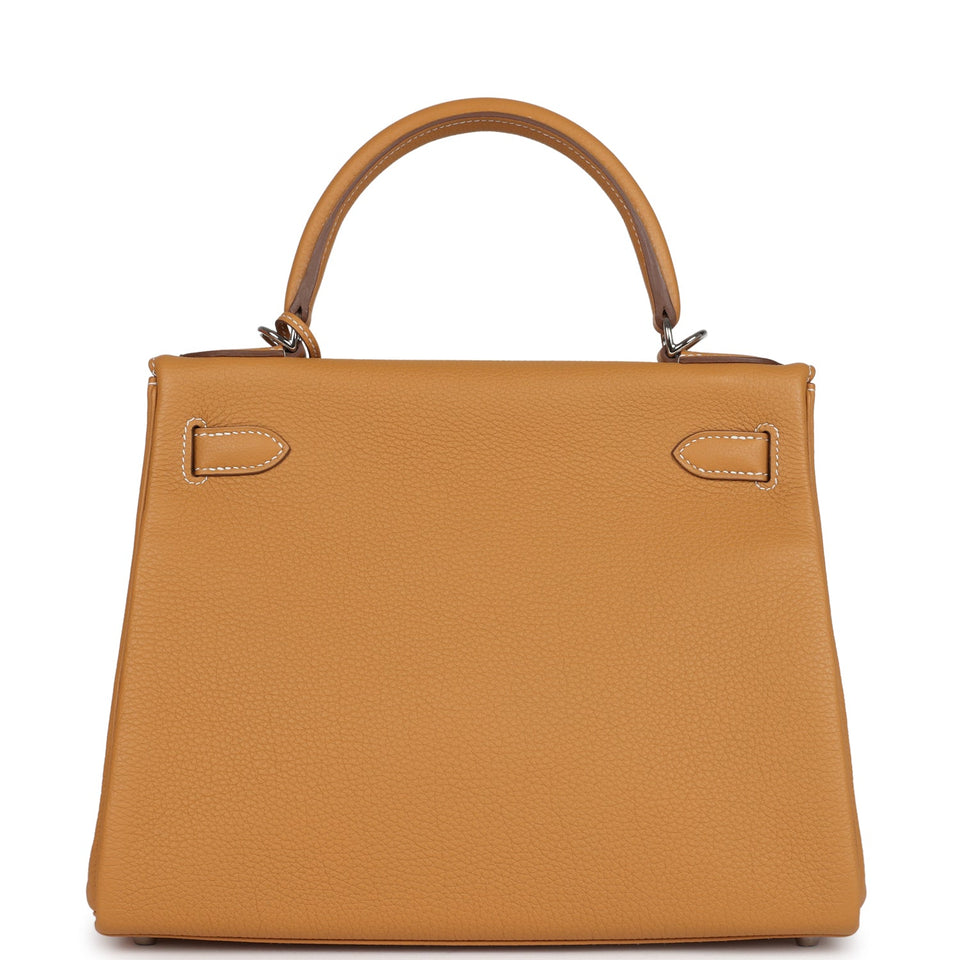Hermes Kelly Retourne 28 Naturel Sable Togo Palladium Hardware