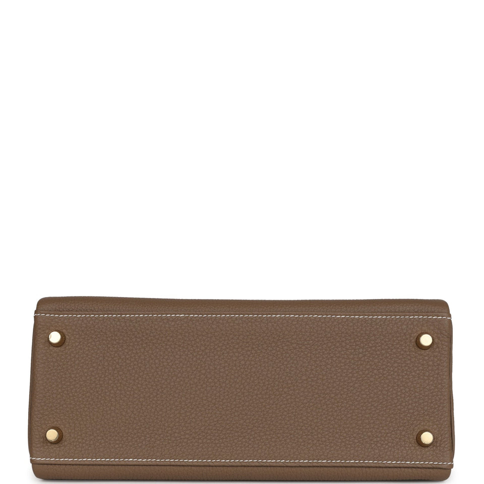 Hermes Kelly Retourne 28 Etoupe Togo Gold Hardware