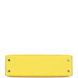 Hermes Kelly Sellier 20 Jaune Citron Chevre Palladium Hardware