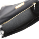 Hermes Kelly Sellier 28 Black Epsom Gold Hardware