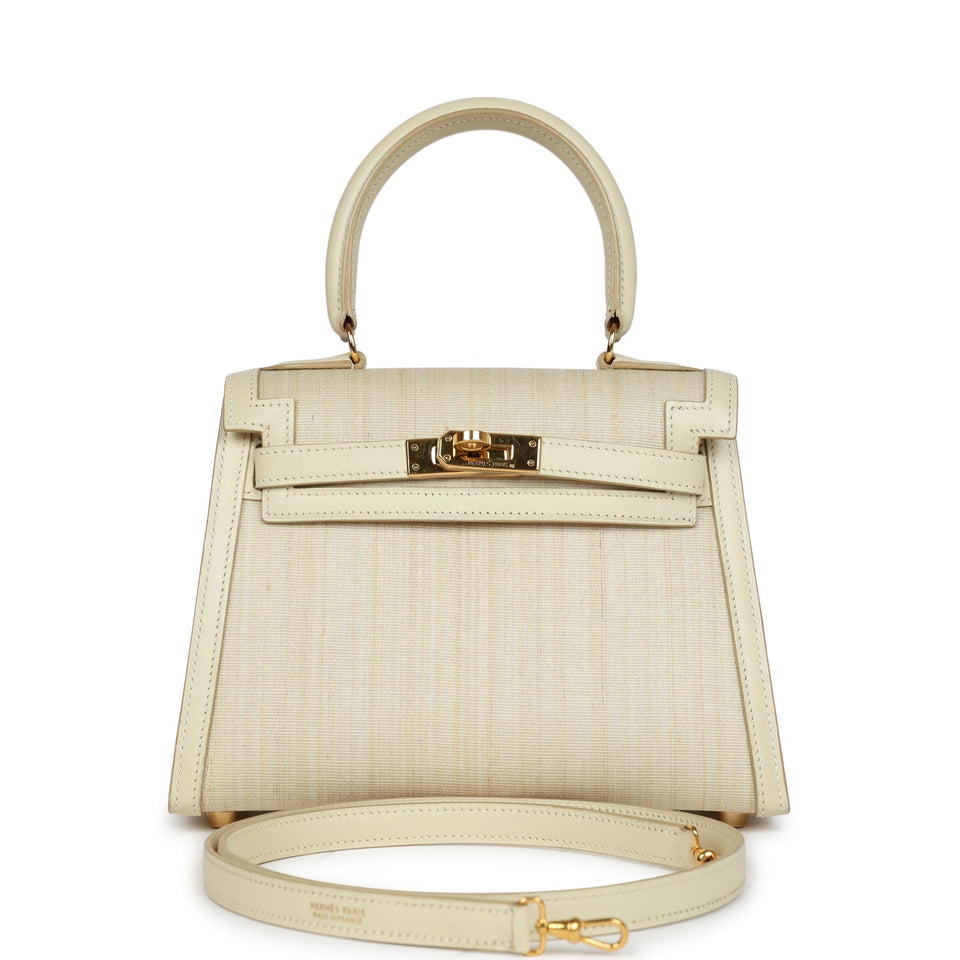 Hermes Kelly Sellier 20 Parchemin Crinoline and Box Gold Hardware