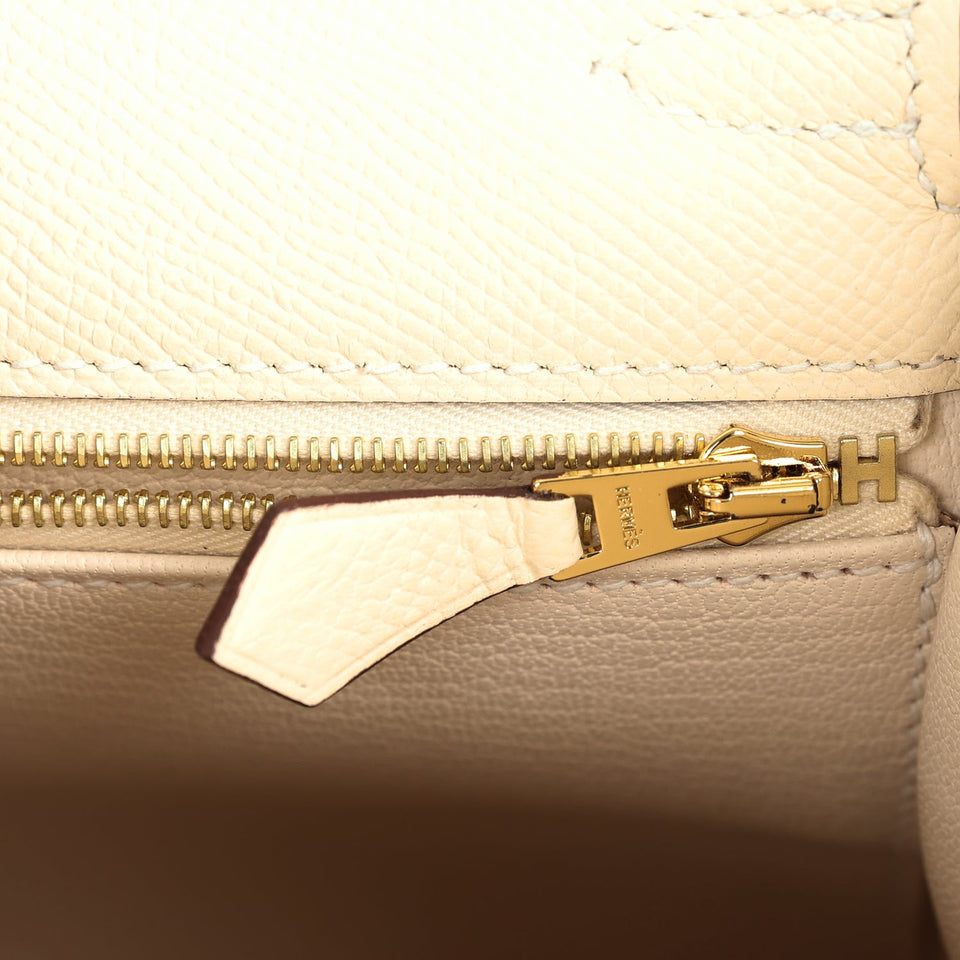 Hermes Kelly Sellier 25 Nata Epsom Gold Hardware