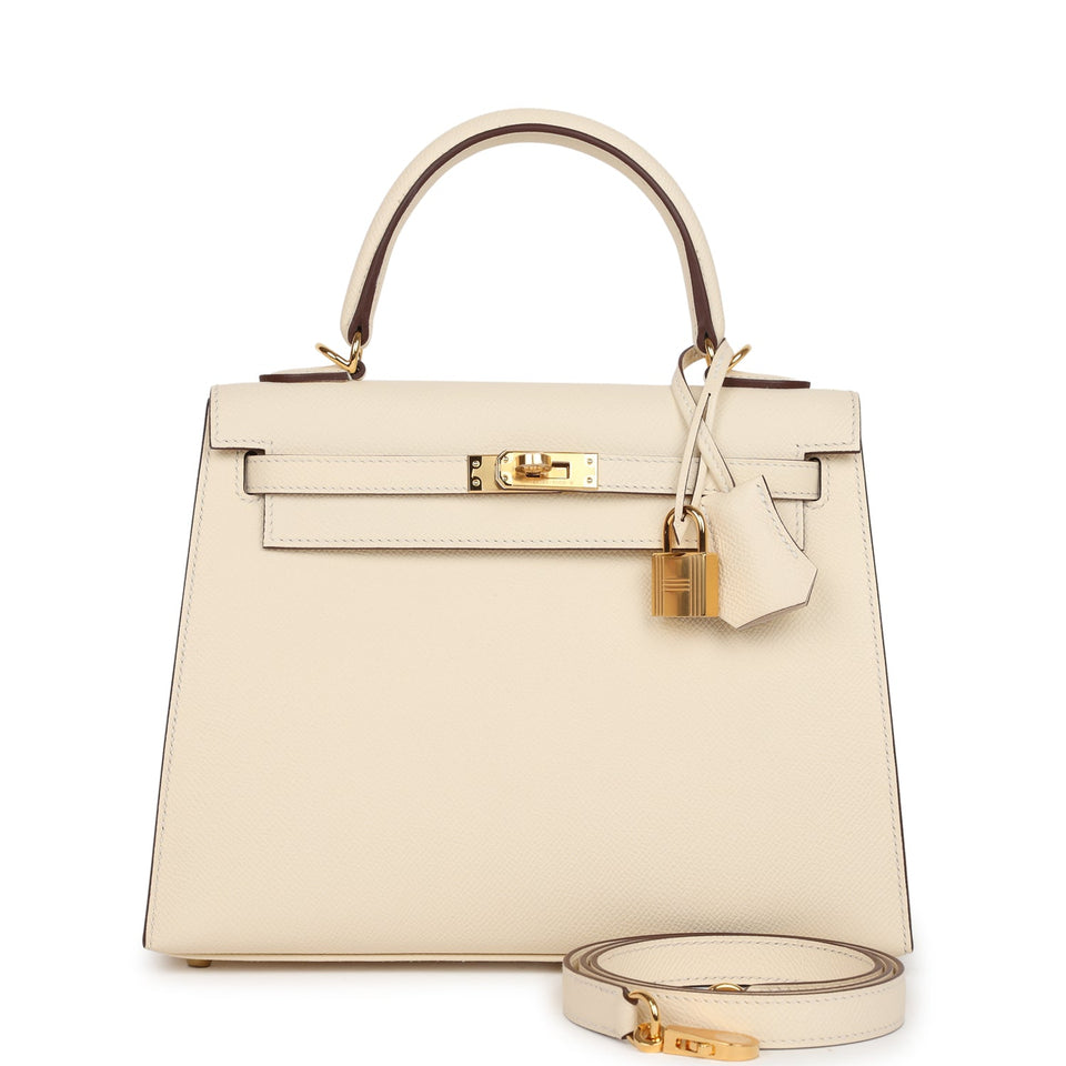 Hermes Kelly Sellier 25 Nata Epsom Gold Hardware