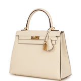 Hermes Kelly Sellier 25 Nata Epsom Gold Hardware