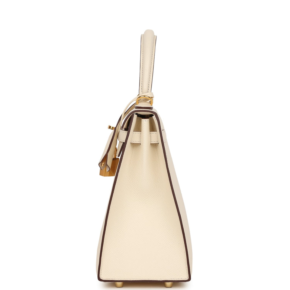 Hermes Kelly Sellier 25 Nata Epsom Gold Hardware