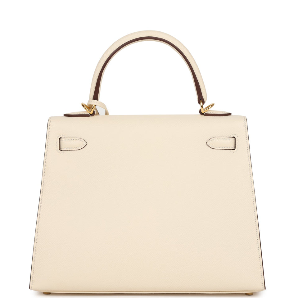 Hermes Kelly Sellier 25 Nata Epsom Gold Hardware