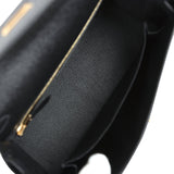 Hermes Kelly Sellier 25 Black Epsom Gold Hardware