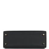 Hermes Kelly Sellier 25 Black Epsom Gold Hardware