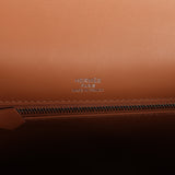 Hermes Kelly Sellier 25 Gold Swift and Ecru Toile Palladium Hardware