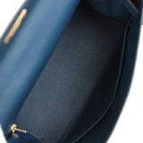 Hermes Kelly Retourne 28 Deep Bleu Evercolor Gold Hardware